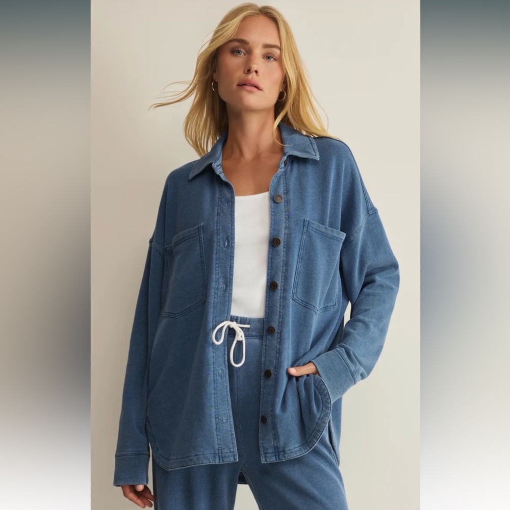 NEW Z Supply All Day Knit Denim Jacket